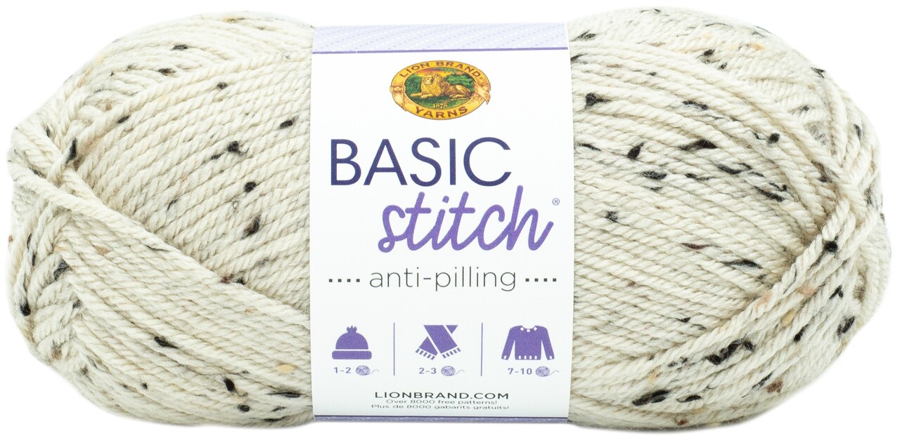 (Pack of 3) Lion Brand Basic Stitch Anti-Pilling Yarn-Almond Tweed